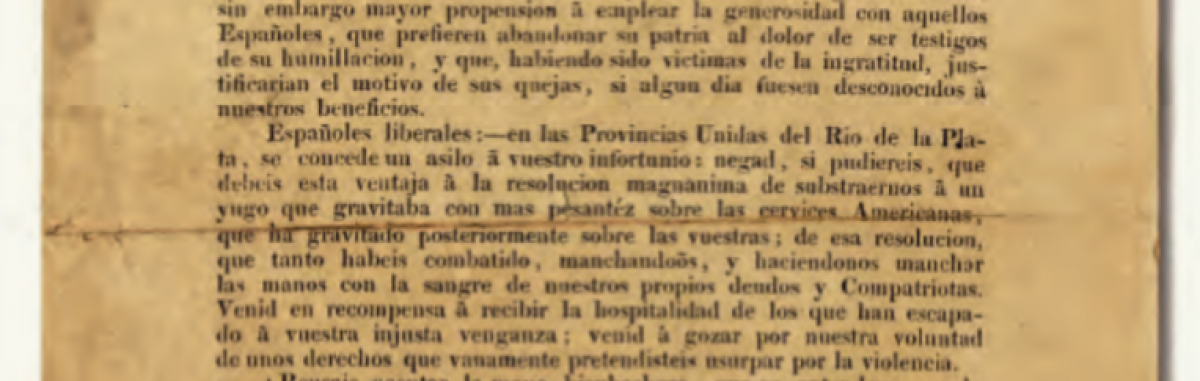 Del Supremo Director Juan Martin de Pueyrredon a los pueblos de España - año 1817